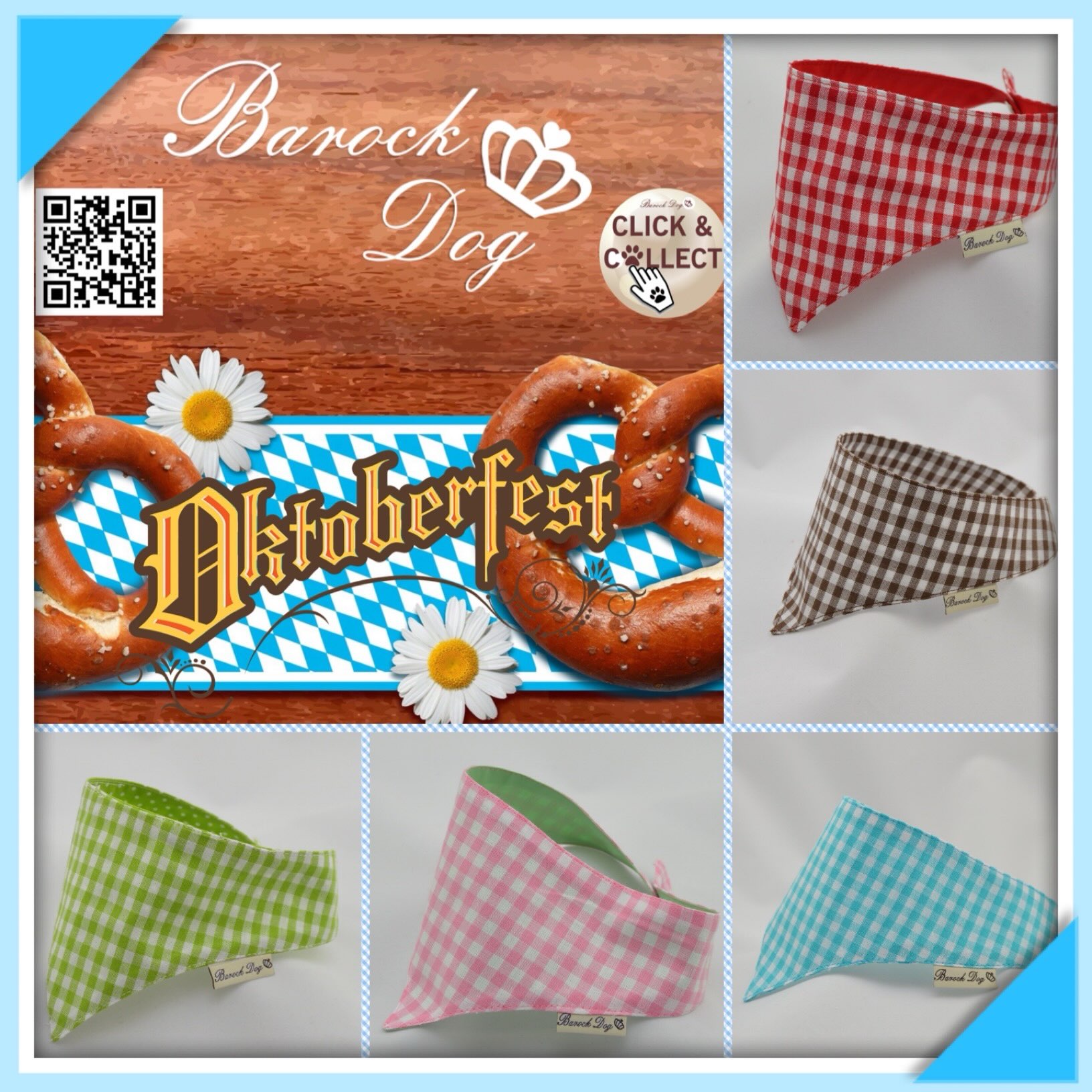 Ob Wiesn oder Wasen, wir haben den perfekten Look für euer Liebling🐾. Schaut mal vorbei auf www.barockdog.de 😘  #oktoberfest #wiesn #wasen #karo  #hundehalstuch