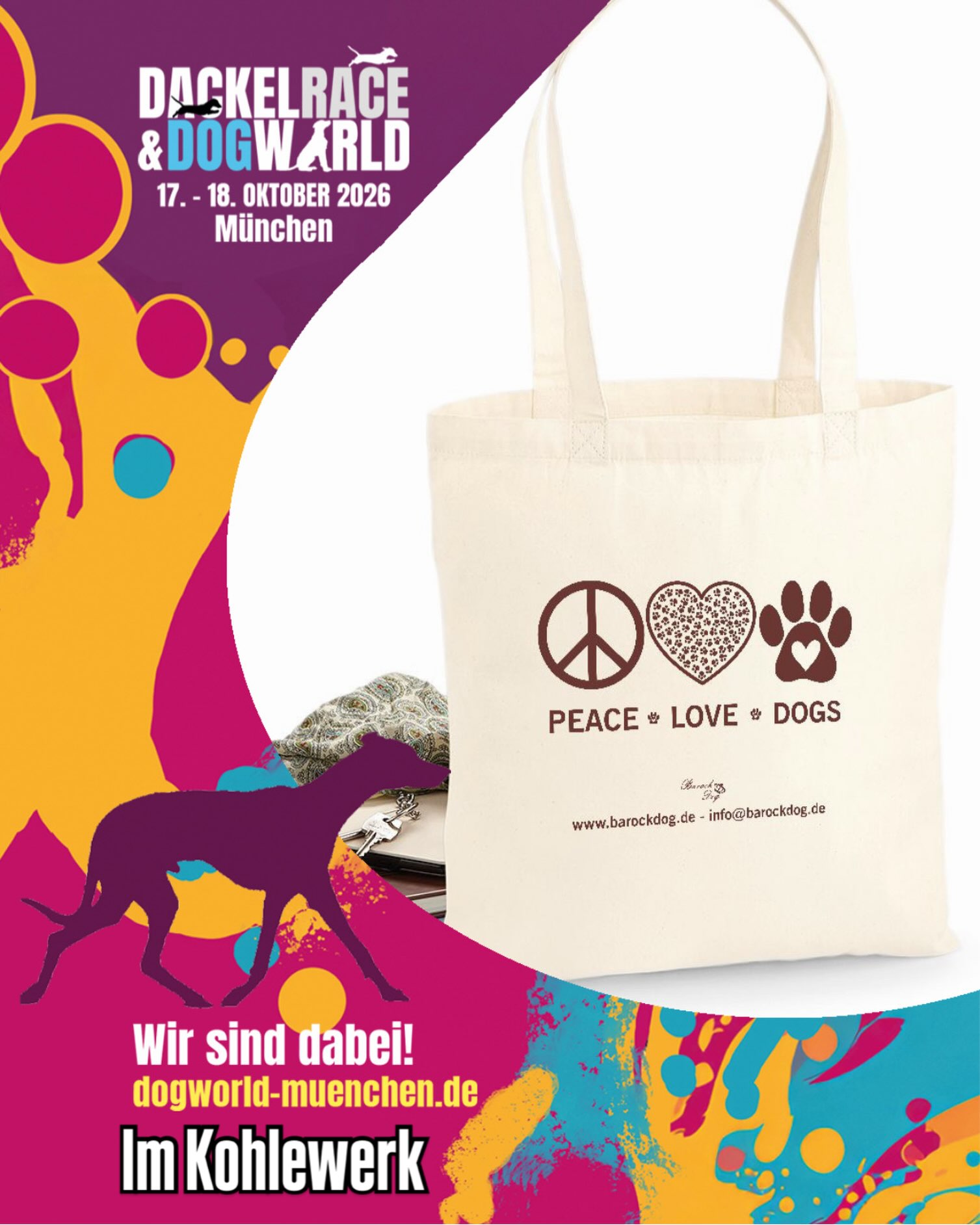 Wir haben schöne Hundehalstücher, Hundeseife und Halsbänder dabei😃 Und natürlich darf unsere „Peace•Love•Dogs“ Einkaufstasche nicht fehlen. 
Wir sehen uns kommendes Wochenende in München 😃
#hundemode #hundemesse #hundeliebe #münchen #hundehalstuch