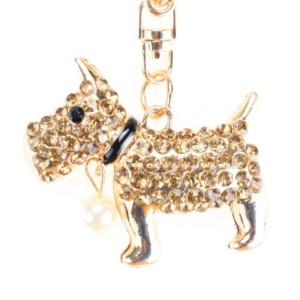 Hundeshop Barock Dog Hunde Glitzer Schlüsselanhänger Gold