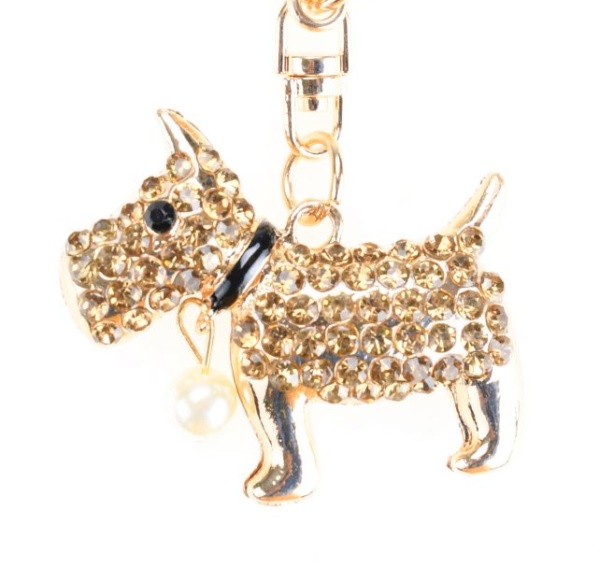 Hundeshop Barock Dog Hunde Glitzer Schlüsselanhänger Gold