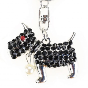 Hundeshop Barock Dog Hunde Glitzer Schlüsselanhänger Schwarz