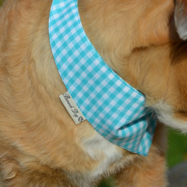Hundeshop Barock Dog Hundehalstuch Karo Türkis