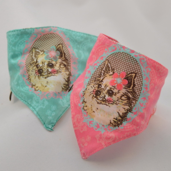 Hundeshop Barock Dog Hundehalstuch Chihuahua Türkis-Rosa