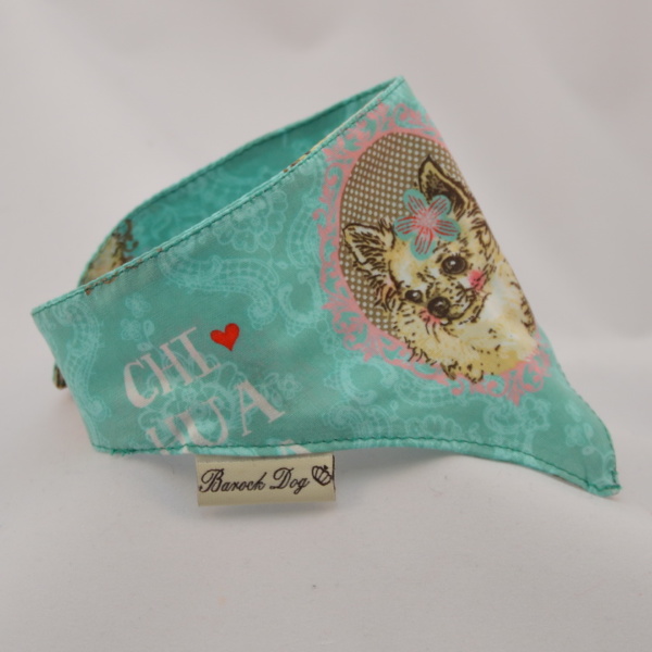 Hundeshop Barock Dog Hundehalstuch Chihuahua Türkis