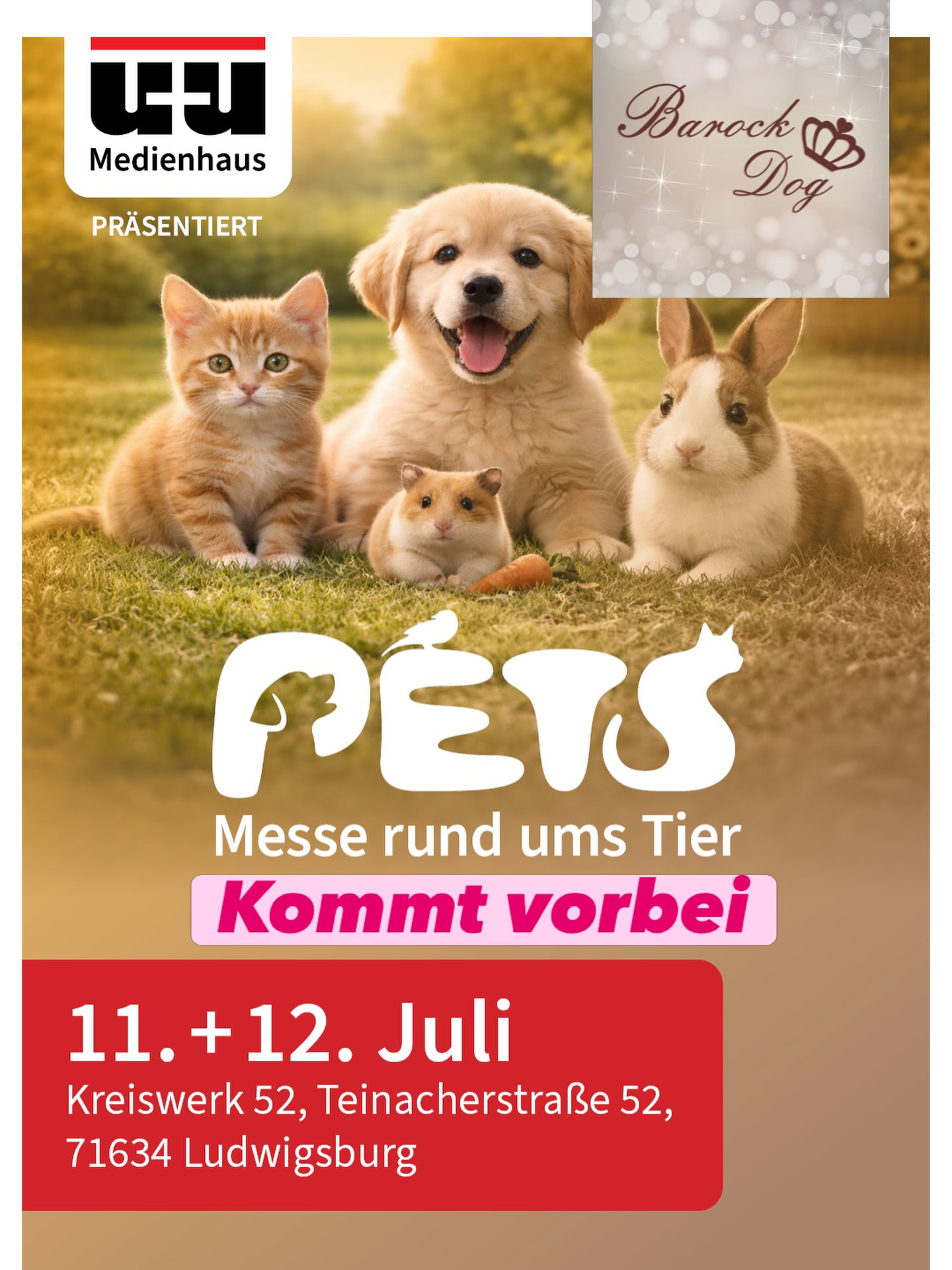Samstag 12-18:00 und Sonntag 11-17:00
#hundeliebe #ludwigsburg #hundemesse #happydog