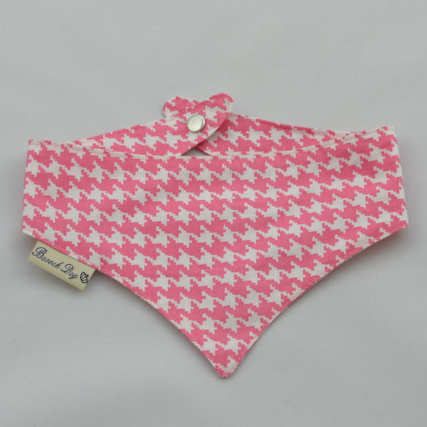 Hundeshop Barock Dog Hundehalstuch Hahnentritt Rosa