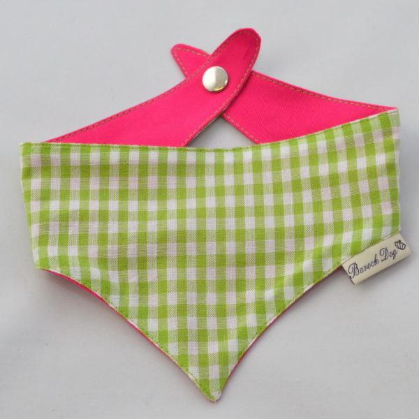 Hundeshop Barock Dog Hundehalstuch Karo Grün und Pink