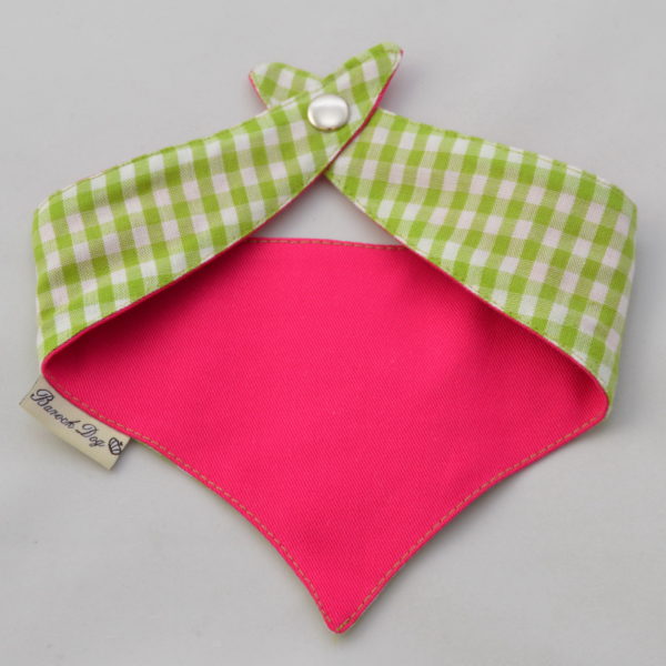 Hundeshop Barock Dog Hundehalstuch Karo Grün und Pink