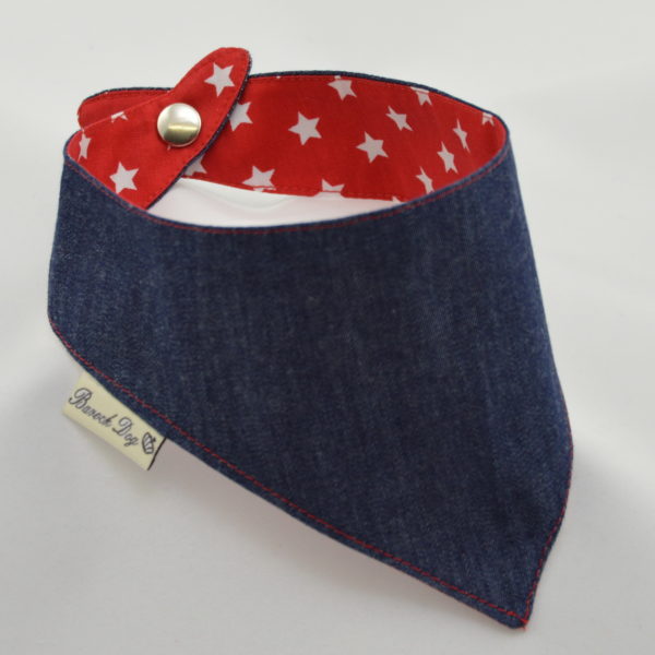 Hundeshop Barock Dog Hundehalstuch Starry Red Blue Jeans